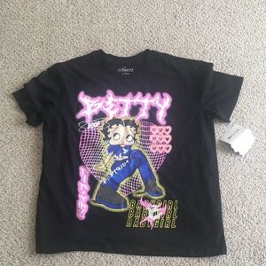 Fleischer Multicolored Womens Betty Boop Short Sleeve Graphic Tee Size L